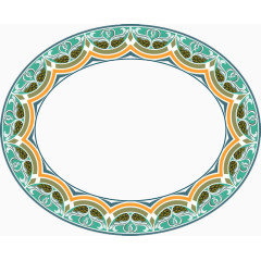 椭圆绘画纹理边框