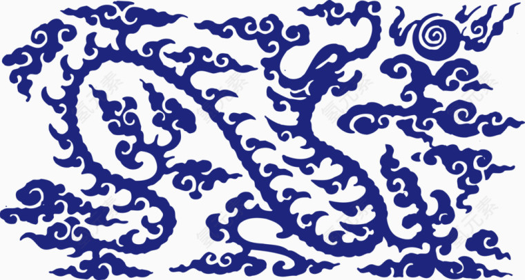 青花瓷花纹龙图腾
