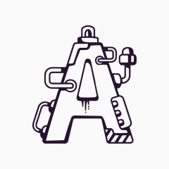 机械字母字体设计A