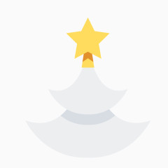 扁平化松树星星