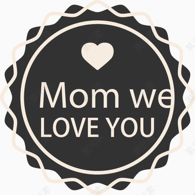 圆形母亲节元素