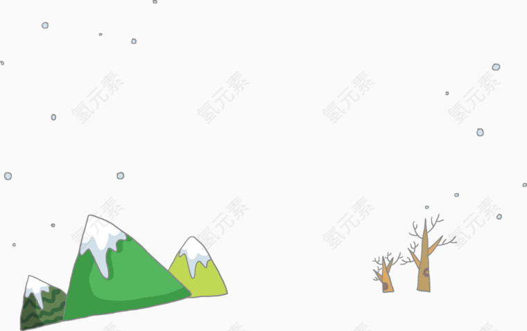 扁平风格创意合成森林植物