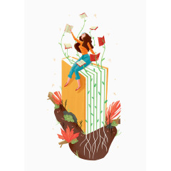 卡通手绘书教师