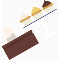 甜点蛋糕厨师服橱柜水彩插画