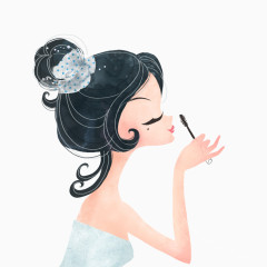 手绘美女化妆