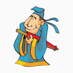 抱着雨伞的古代人