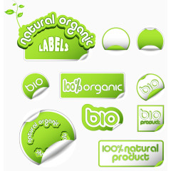 绿色清新标签元素合集