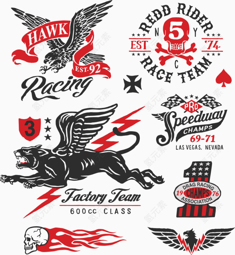 矢量潮流花纹骷髅印花