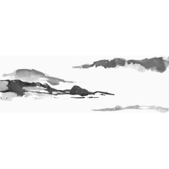 中国风水墨水彩山脉
