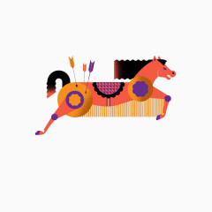 创意奔跑的马小梳子