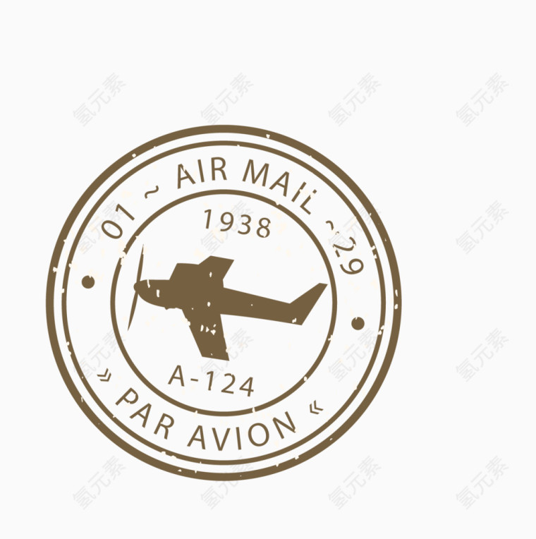 航空邮戳设计矢量素材