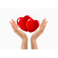 双手捧着爱心