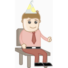 卡通坐在椅子上的人