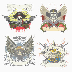 矢量骷髅军事徽标