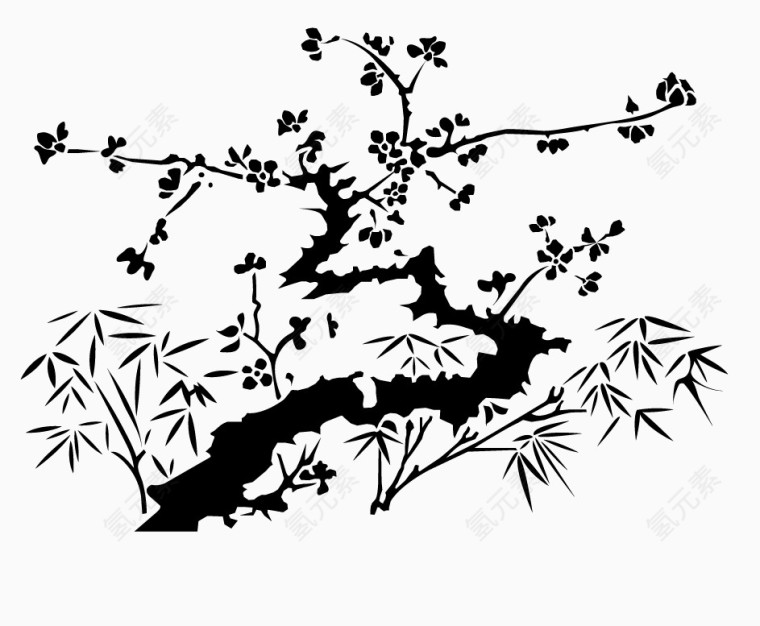 水墨花卉素材