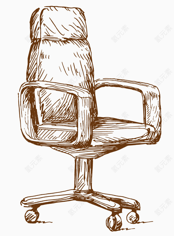 手绘素描办公椅