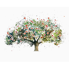 手绘许愿树素材