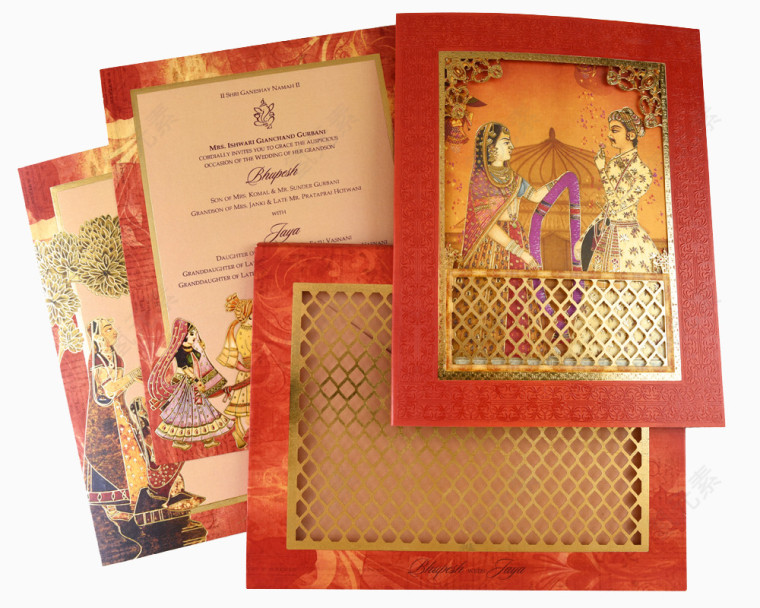 国外风情的邀请函信纸