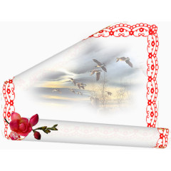 水墨画宣纸卷轴