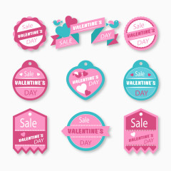 粉色促销标签合集 