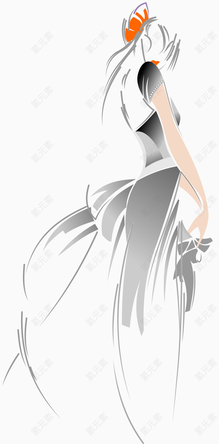手绘模特服装设计