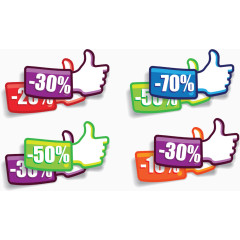 大拇指手势折扣标签