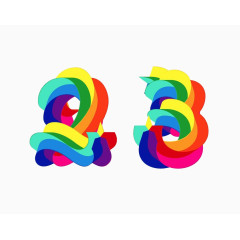 艺术字体彩色数字
