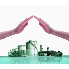 两只手与建筑物