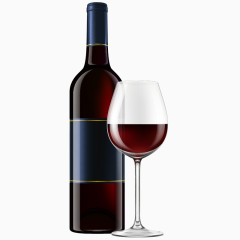 红酒瓶酒杯高脚杯卡通