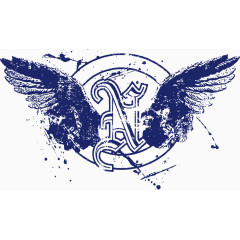 矢量欧美翅膀印花