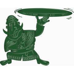 绿色卡通人物矢量图