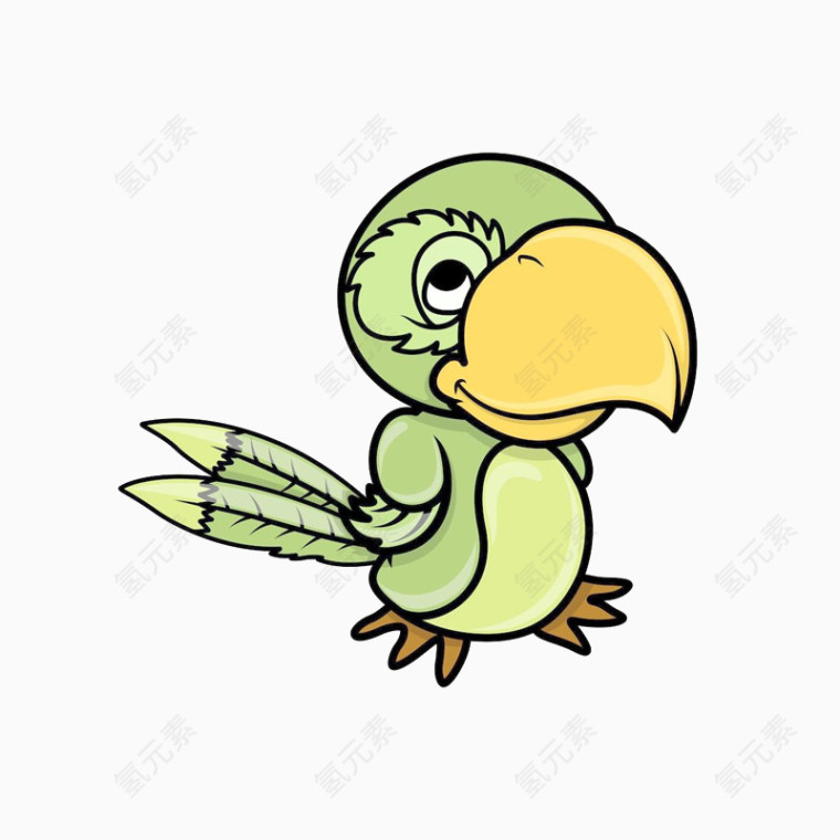 卡通手绘鹦鹉PNG素材