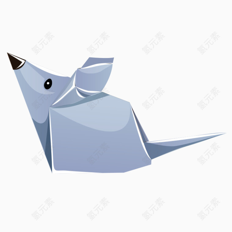 可爱的折纸老鼠图案矢量素材