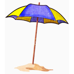 卡通紫色黄色相间雨伞