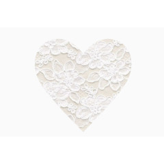 白色艺术花纹爱心