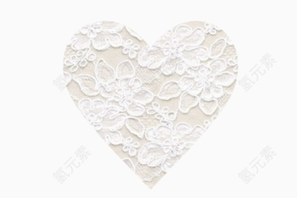 白色艺术花纹爱心