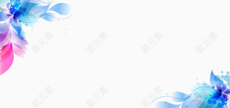 蓝色红色渐变花纹