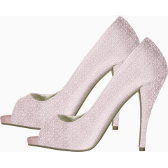 手绘女士白色高跟鞋