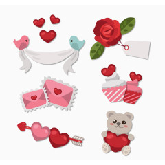 9款精美情人节元素矢量