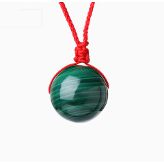 天然孔雀石单株吊坠