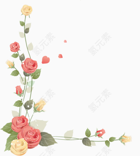 鲜花边框元素免扣