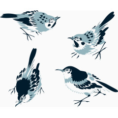 手绘卡通小鸟元素合集