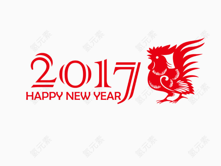 剪纸2017鸡年