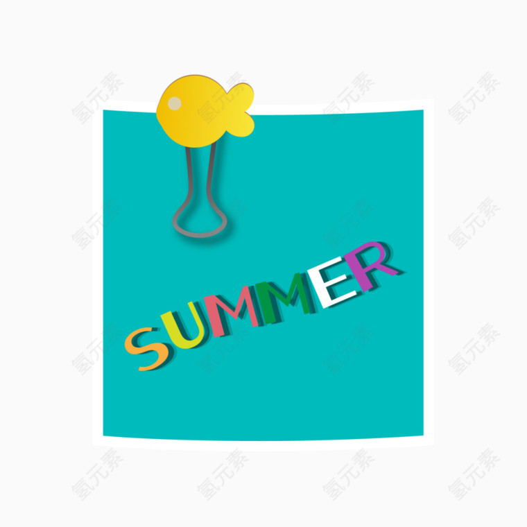 卡通清新夏日便利贴