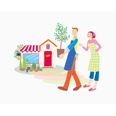 度假休闲一家人素材