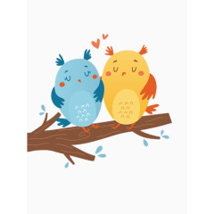 小鸟插画矢量图