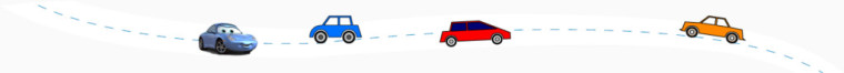手绘公路汽车