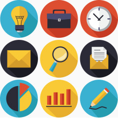 圆形金融元素图标