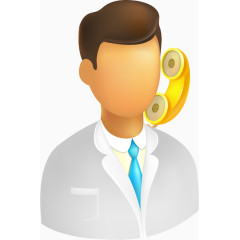 卡通手绘打电话的男人图标 