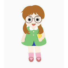 戴眼镜的小女孩